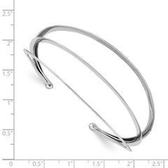 Sterling Silver Rhodium-plated 3-Bar Cuff Bangle