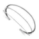 Sterling Silver Rhodium-plated 3-Bar Cuff Bangle