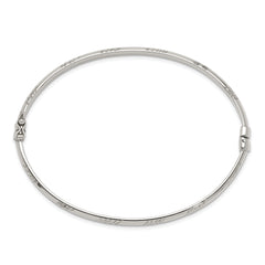 Sterling Silver Diamond Cut 4mm Bangle and 3mm Hoop Earring Set