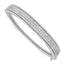 Sterling Shimmer Sterling Silver Rhodium-plated 137 Stone CZ Hinged Bangle Bracelet