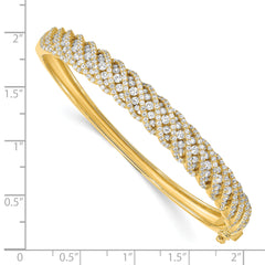 Sophia Jewelers Sterling Silver Gold-Tone CZ Bangle with 349 Stones