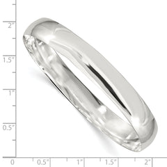 Sterling Silver 925 Women's Polished Solid Slip-On Bangle Bracelet