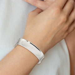 Sophia Jewelers Sterling Silver 925 Women's Engravable Polished Cuff Bangle