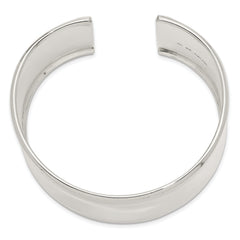 Sterling Silver 925 Polished Cuff Bracelet with Engravable Feature