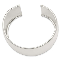 Sterling Silver 925 Women's Engravable Cuff Bracelet with Polished Finish