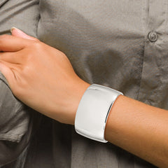 Sterling Silver 925 Women's Engravable Cuff Bracelet with Polished Finish