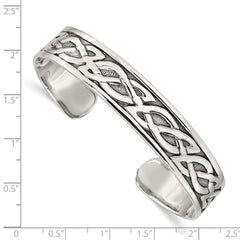 Sophia Jewelers Sterling Silver Celtic Cuff Bracelet Engravable Unisex Design