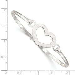 Sophia Jewelers Sterling Silver 925 Heart Bangle Bracelet with Polished Finish