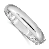 Sterling Silver Rhodium-plated 12.00mm Hinged Bangle Bracelet