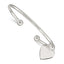 Sterling Silver 3mm Heart Bangle Bracelet
