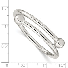 Sterling Silver 925 Polished Baby Bangle with Flexible Design