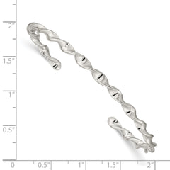 Sophia Jewelers 925 Sterling Silver Twisted Cuff Bangle for Women