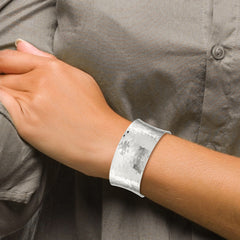 Sophia Jewelers Women's Hammered Sterling Silver Cuff Bangle Bracelet