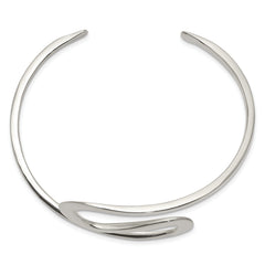 Sterling Silver 925 Women's Flexible Cuff Bangle with Polished Finish