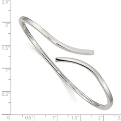 Sophia Jewelers Sterling Silver Flexible Cuff Bangle with Polished Finish
