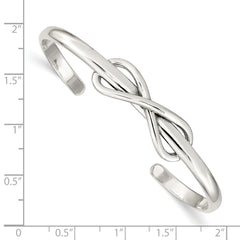 Sophia Jewelers Sterling Silver Infinity Cuff Bangle with Polished Finish
