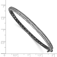 Sterling Shimmer Sterling Silver Black Rhodium-plated 175 Stone Pavâââ¬Ã
¡ CZ Hinged Bangle Bracelet