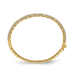 Sterling Shimmer Sterling Silver Gold-tone Flash Gold-plated 175 Stone Pavâââ¬Ã
¡ CZ Hinged Bangle Bracelet