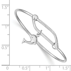 Sterling Silver 925 Dolphin Baby Bangle with Adjustable Fit