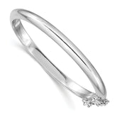 Sterling Silver RH-plated Polished 4mm w/ Safety Hinged Children's Bangle