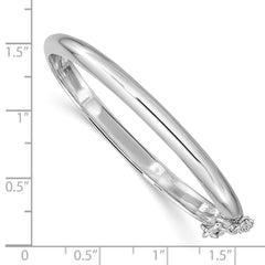 Sterling Silver 925 Children's Bangle with Polished Safety Hinge