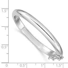 Sophia Jewelers Sterling Silver 925 Children's Polished Bangle with Safety Clasp