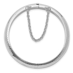 Sterling Silver 925 Children's Bangle with Rhodium Finish and Safety Clasp