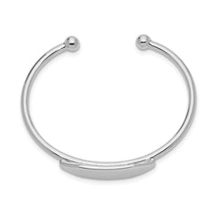 Sophia Jewelers Sterling Silver ID Children's Cuff Bangle with Rhodium-Plated Polished Finish