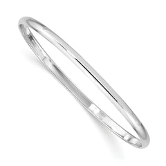 Sterling Silver RH-plated Polished 3mm Slip On Children's Bangle Bracelet