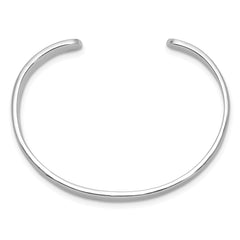 Sophia Jewelers Sterling Silver Children's Cuff Bangle with Polished Rhodium Finish