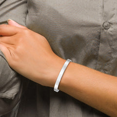 Sophia Jewelers Sterling Silver 925 Polished Cuff Bangle for Girls