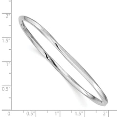 Sterling Silver 925 Rhodium-Plated Women's Bangle with Polished Finish