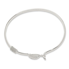 Sterling Silver 925 Polished Shell Bangle for Women