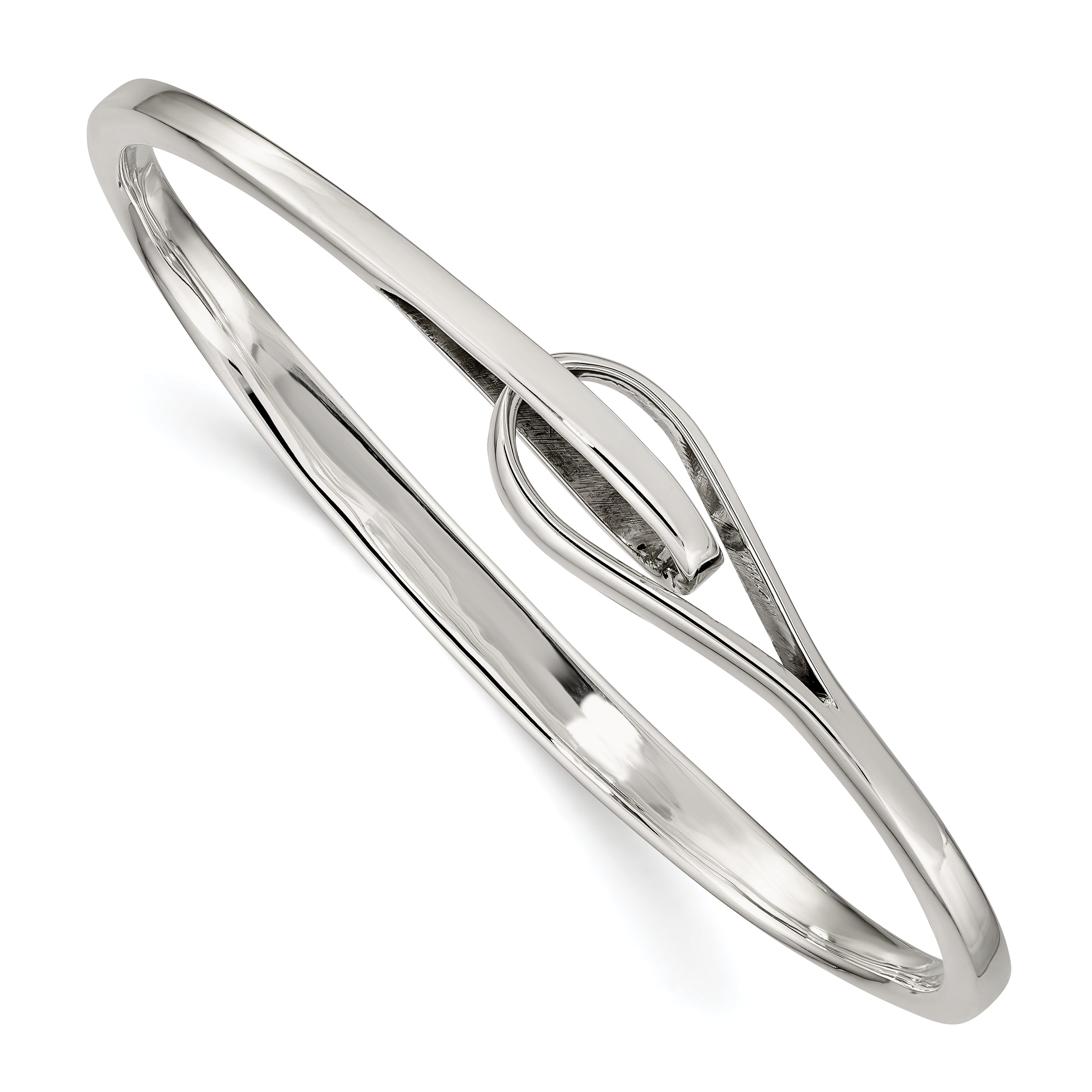Sterling Silver Interlocking Slip-on Bangle