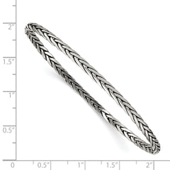 Sterling Silver 925 Women's Antiqued Twisted Slip-On Bangle