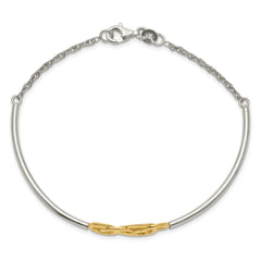 Gold-Plated Sterling Silver Double Infinity Bangle Bracelet for Women