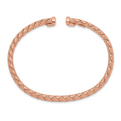 Women's Sterling Silver Rose-Tone Textured Cuff Bracelet by Sophia Jewelers