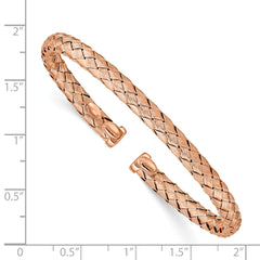 Women's Sterling Silver Rose-Tone Textured Cuff Bracelet by Sophia Jewelers