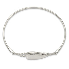 Sterling Silver 925 Heart Locket Bangle with Flexible Design