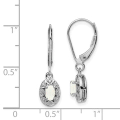Sophia Jewelers 925 Sterling Silver Rhodium-Plated Opal & Diamond Drop Earrings
