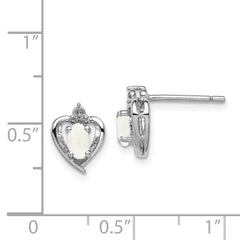 Sophia Jewelers 925 Sterling Silver Opal & Diamond Rhodium-Plated Earrings
