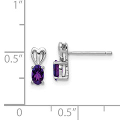 Sophia Jewelers Sterling Silver 925 Amethyst Earrings with Rhodium-Plated Polished Finish
