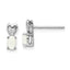 Sterling Silver Rhodium-plated Created Opal Earrings