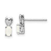 Sterling Silver Rhodium-plated Created Opal Earrings