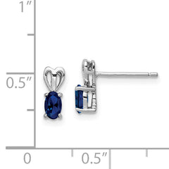 Sterling Silver 925 Sapphire Earrings with Rhodium-Plated Polished Finish