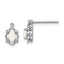 Sterling Silver Rhodium-plated Created Opal & Diam. Earrings