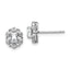 Sterling Silver Rhodium-plated White Topaz & Diam. Earrings