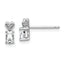 Sterling Silver Rhodium-plated White Topaz & Diam. Earrings
