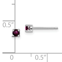 Sophia Jewelers 925 Sterling Silver Rhodolite Garnet Stud Earrings Polished Finish