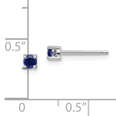 Sophia Jewelers Sterling Silver Sapphire Stud Earrings 3mm Rhodium-Plated